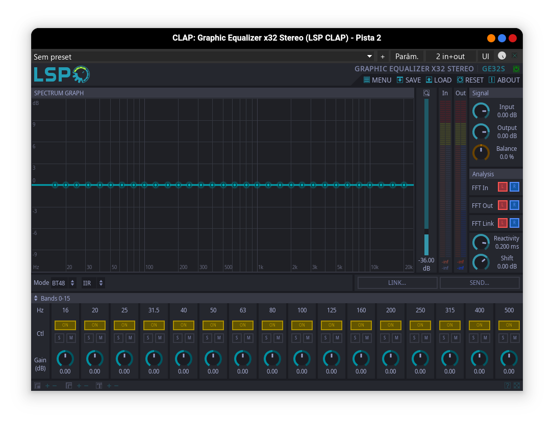 LSP Plugins Graphic Equalizer x32